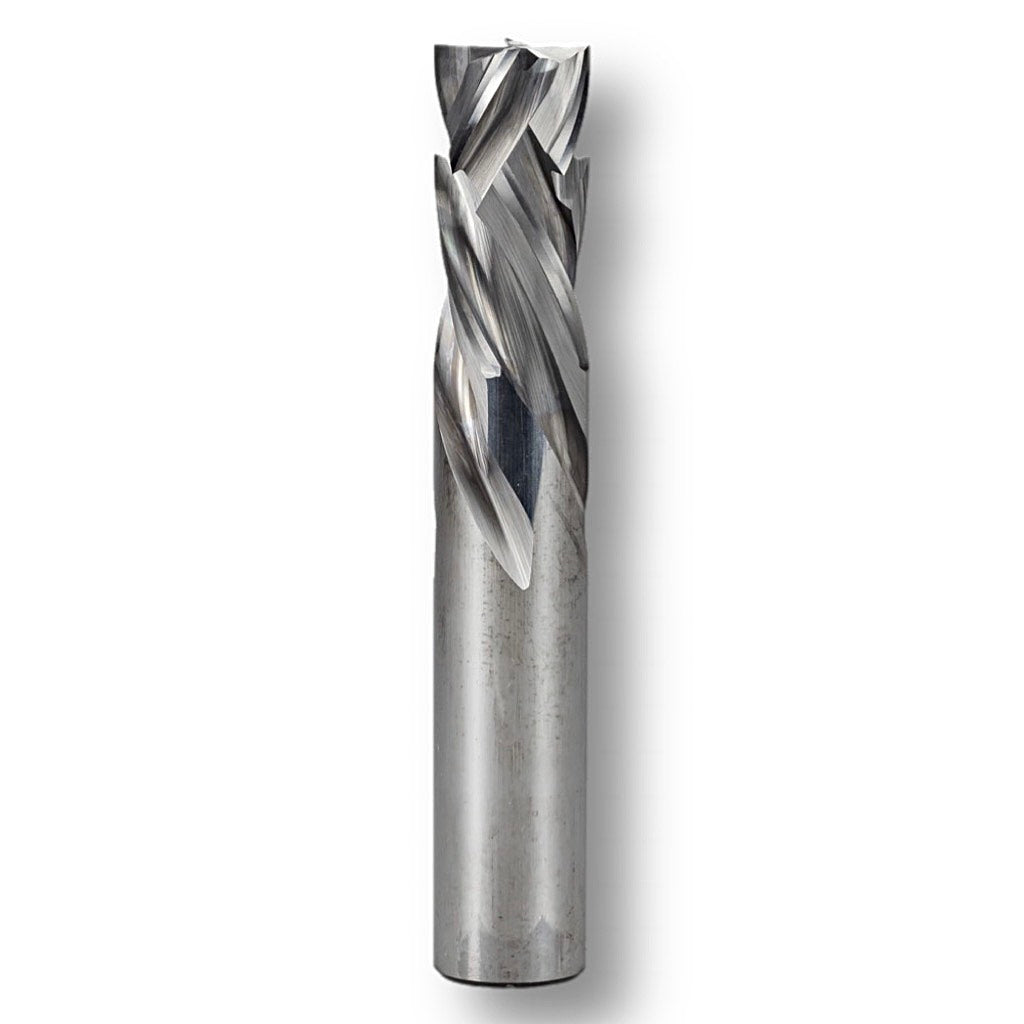 1/2" x 7/8" x 1/2" x 3" **4 Flute** Leuco High Performance Compression Spiral / Mortise Bit - w/ special coating for reduced heat and longer cut life. - RH w/ .200 Up-Cut