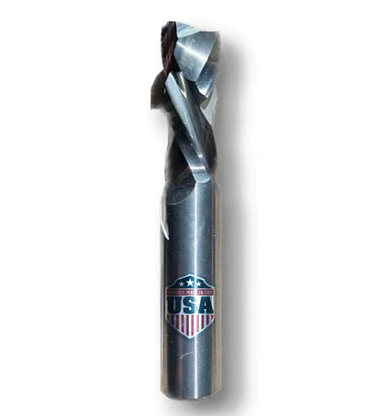 3/8” x 1 1/4” x 3/8” Shank x 3” Solid Carbide 2 Flute Compression Bit. 3/8” UP - Manufactured in America - These bits have superior cut quality and lifespan