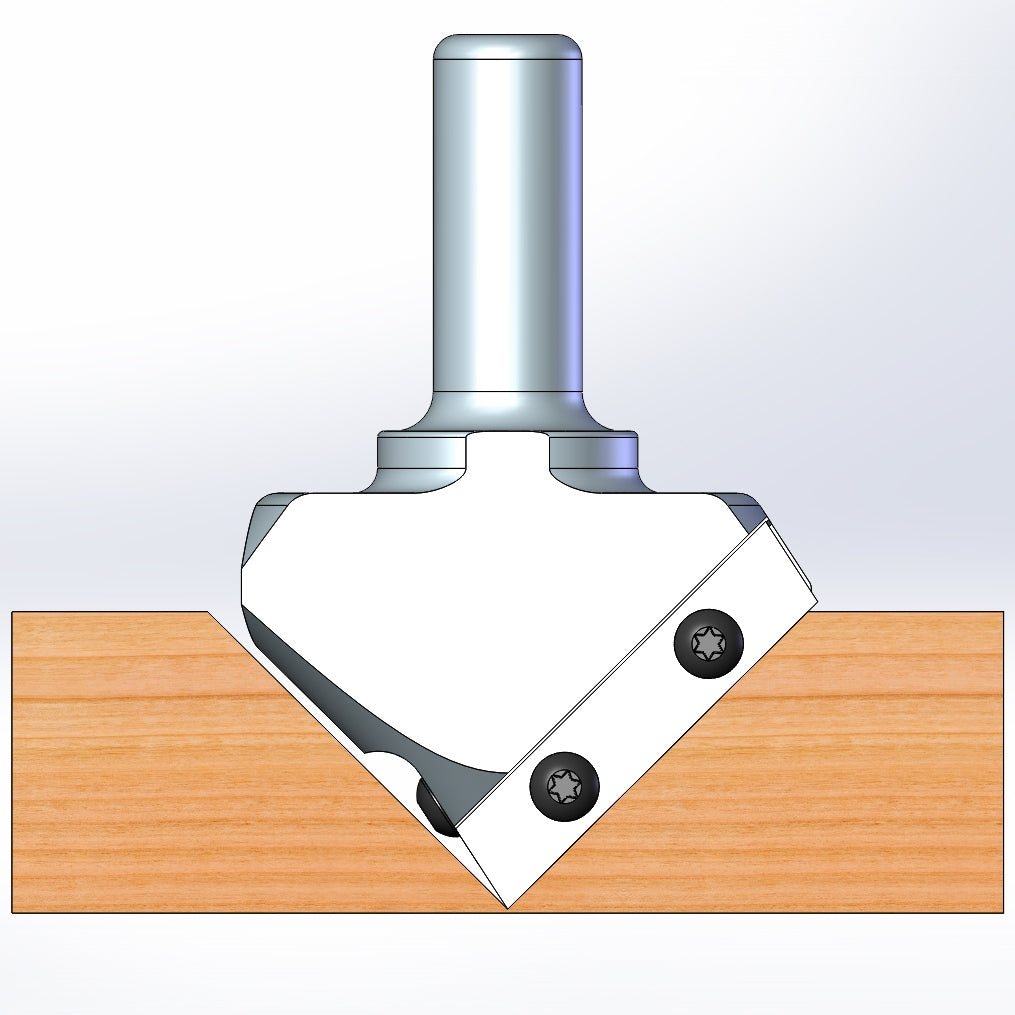 90 Degree V-Groove Insert Bit For Miter Folds - 3/4” Shank, 50mm Diameter - Extra Inserts Available