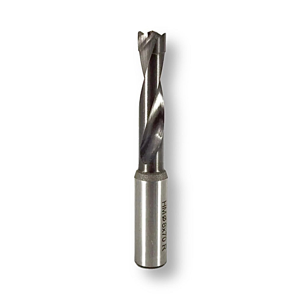 8mm x 70mm x 10mm Solid Carbide Brad Points Right And Left Hand